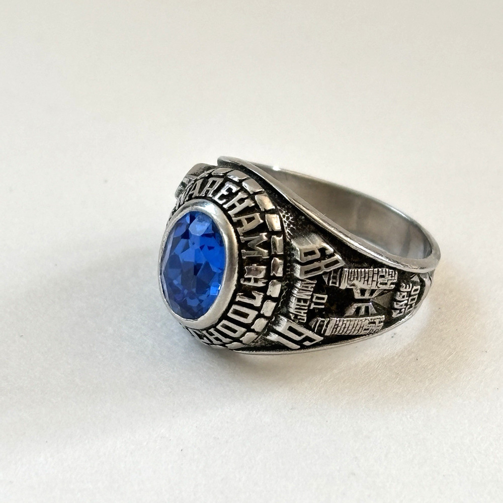 Vtg Balfour Wareham High School Class Ring Blue Stone Celestrium Size 4